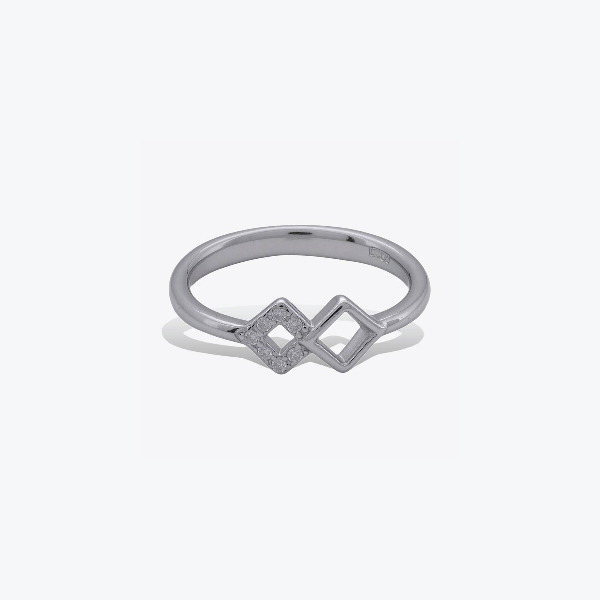  Diamond Duo Ring – A Sterling Silver Balance of Sparkle & Shine