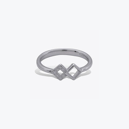  Diamond Duo Ring – A Sterling Silver Balance of Sparkle & Shine