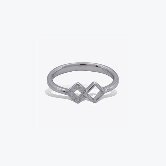  Diamond Duo Ring – A Sterling Silver Balance of Sparkle & Shine