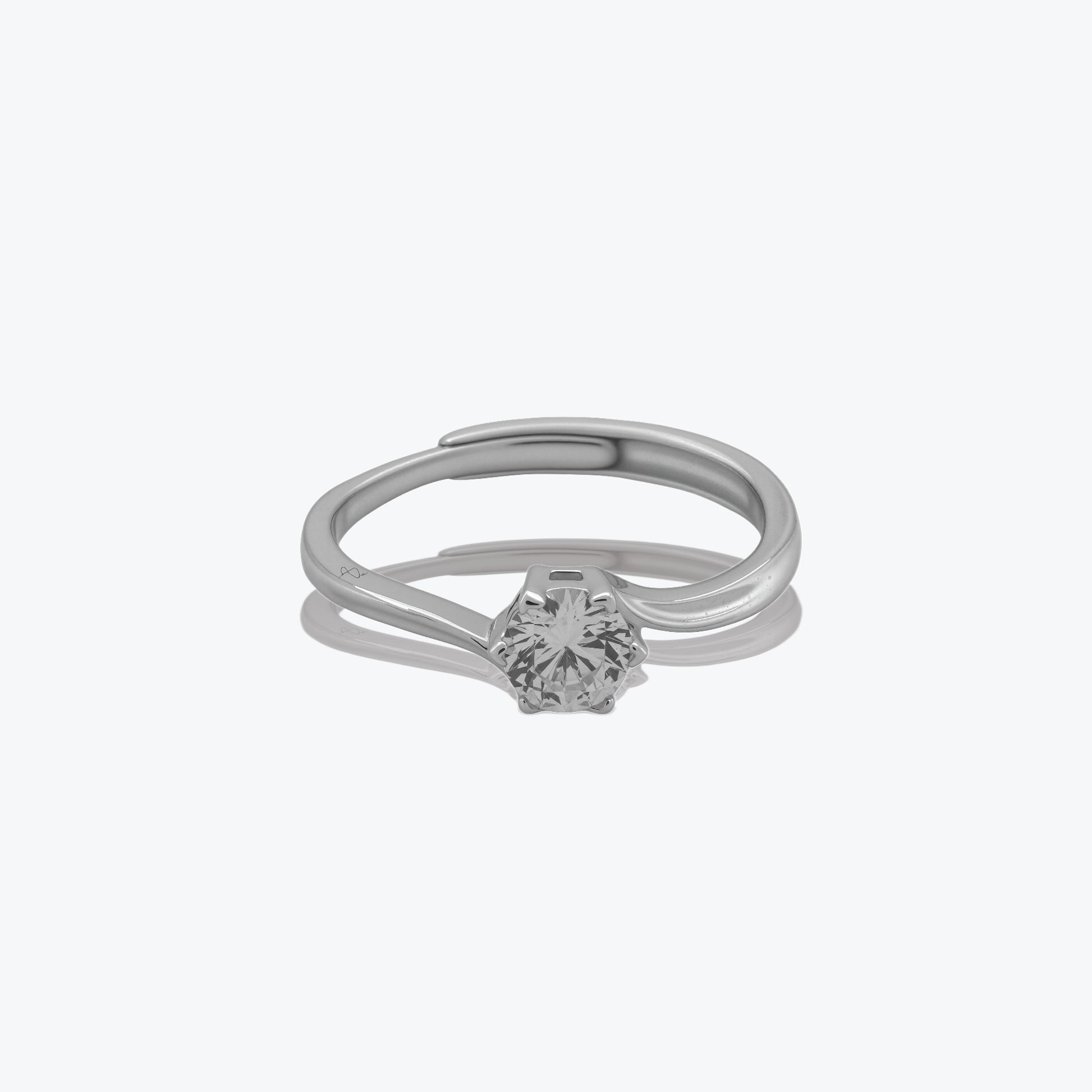 Twist Brilliance Ring – Sterling Silver with Timeless Elegance