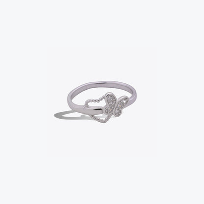 Butterfly Crystal Ring – Sterling Silver with Grace & Sparkle