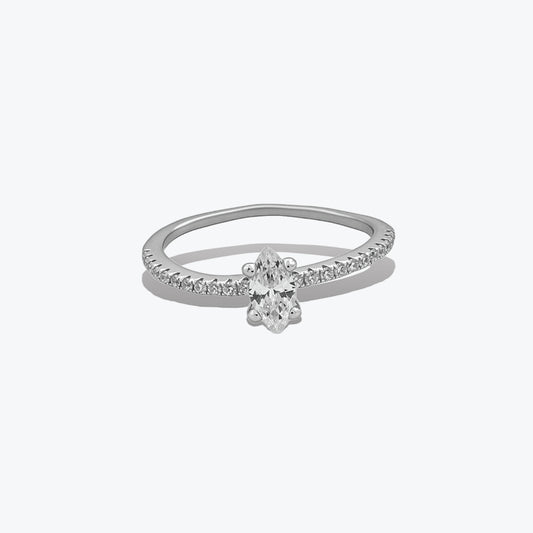 Marquise Glow Ring– Sterling Silver with Radiance – Rubicstone