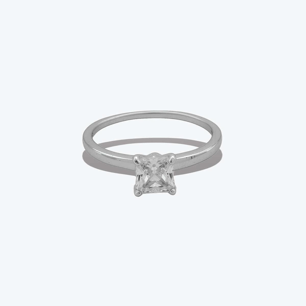 Regal Square Ring – Sterling Silver with Timeless Sophistication