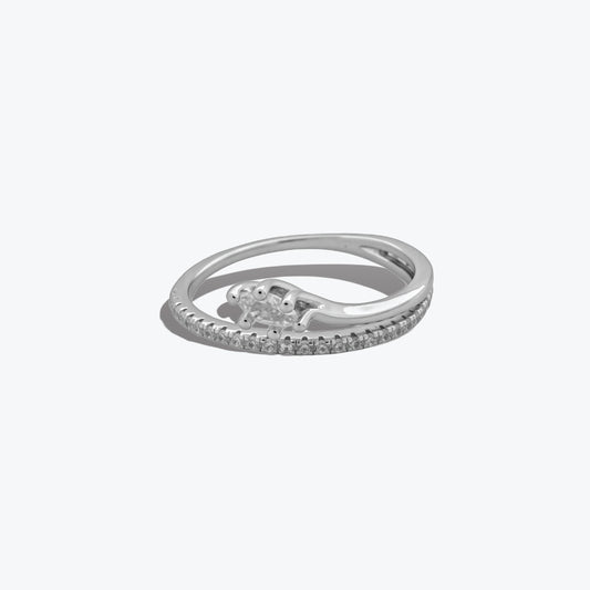 Marquise Glow Ring – Sterling Silver with Sparkling Grace