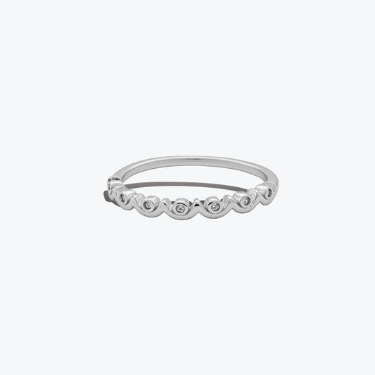  Ocean Wave Ring – Sterling Silver with Flowing Sparkle