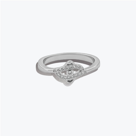 Radiant Halo Ring – Sterling Silver with Classic Brilliance