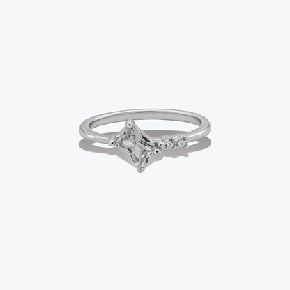 Square Brilliance Ring – Sterling Silver with Sparkling Accents