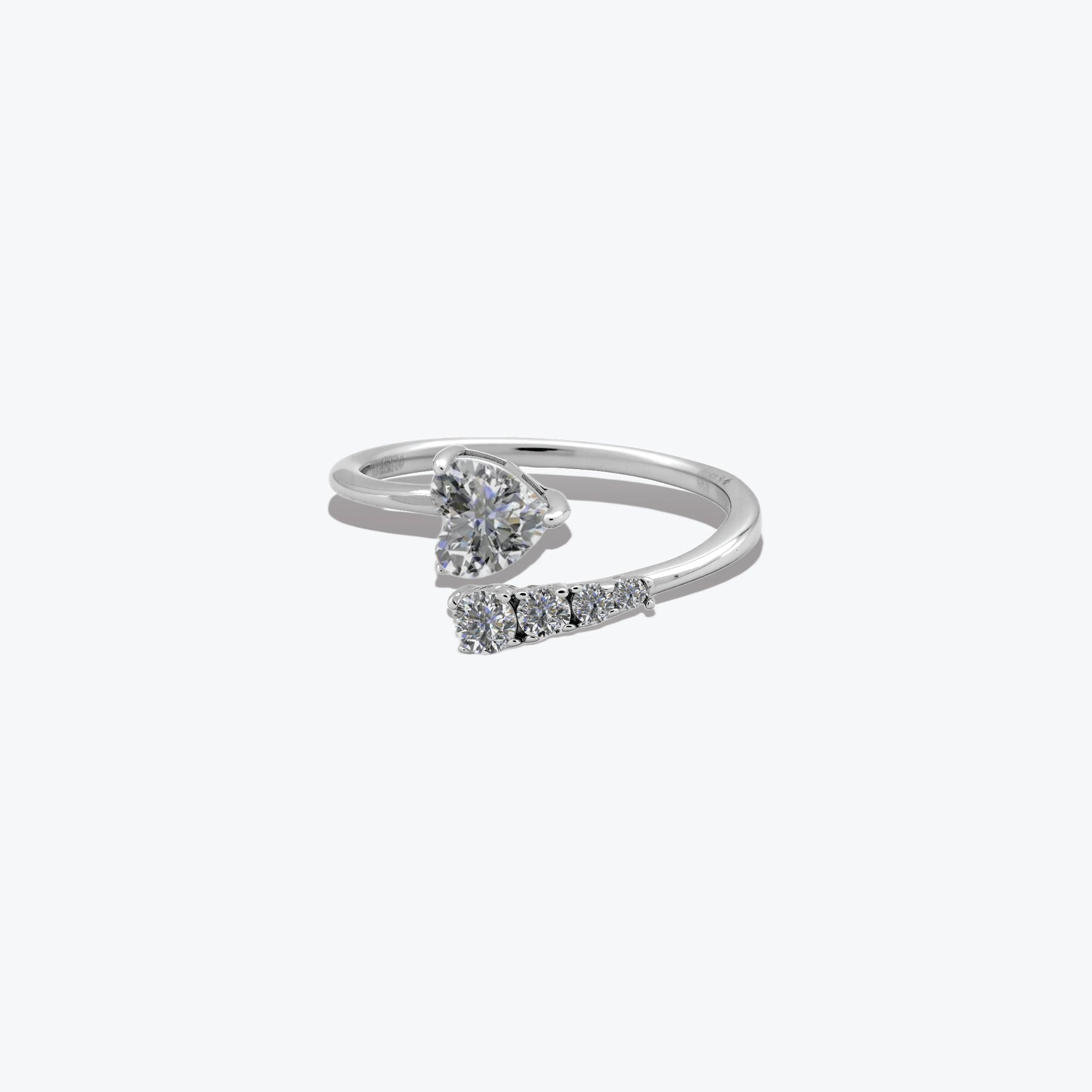 Heart Radiance Ring – Sterling Silver with Graceful Sparkle