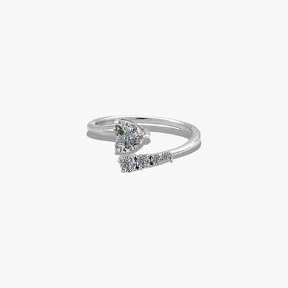 Heart Radiance Ring – Sterling Silver with Graceful Sparkle