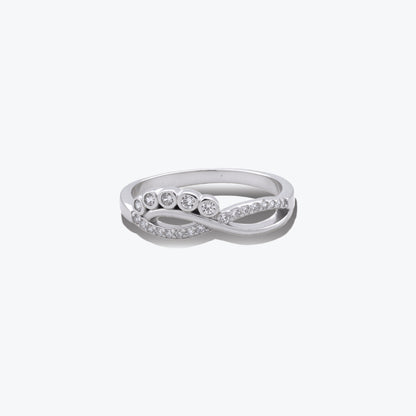 Infinity Sparkle Ring – Sterling Silver with Timeless Brilliance