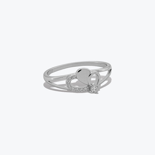 Heart Loop Ring –Sterling Silver with Dazzling Elegance