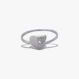 Silver Heart Shapped Women`s Ring