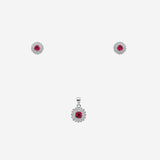 Aira Pendant with earrings in silver