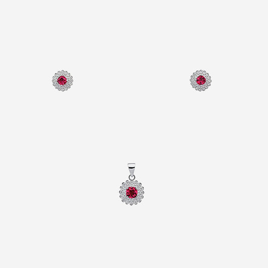 Sterling silver Aira Pendant Set