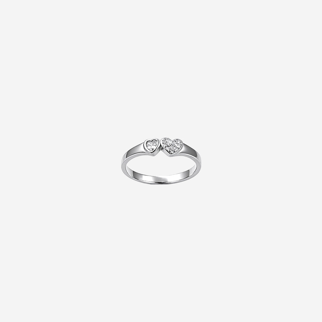 twin amour charm women`s ring