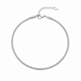 Classic silver charmed anklet in silver