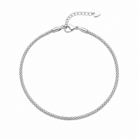 Classic silver charmed anklet in silver