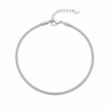 Classic silver charmed anklet in silver