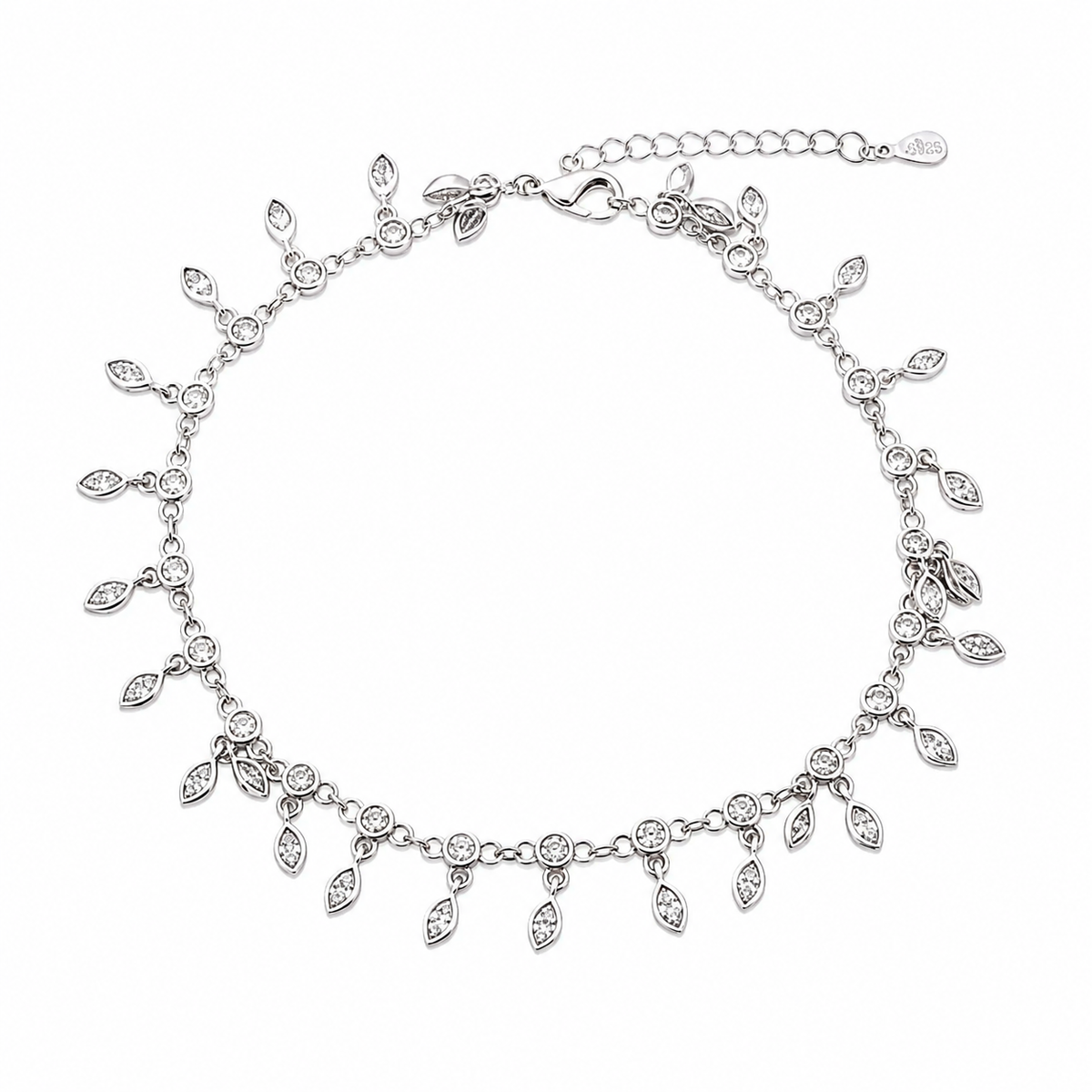 Silver charmed Women`s Anklet