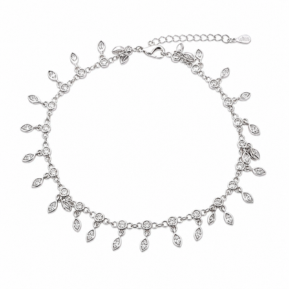 Silver charmed Women`s Anklet