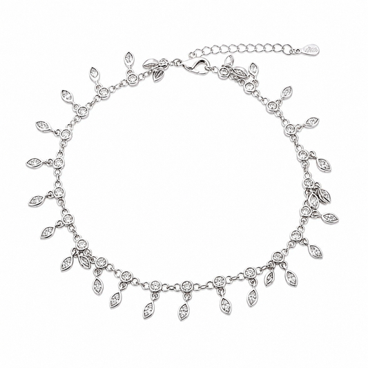 Silver charmed Women`s Anklet