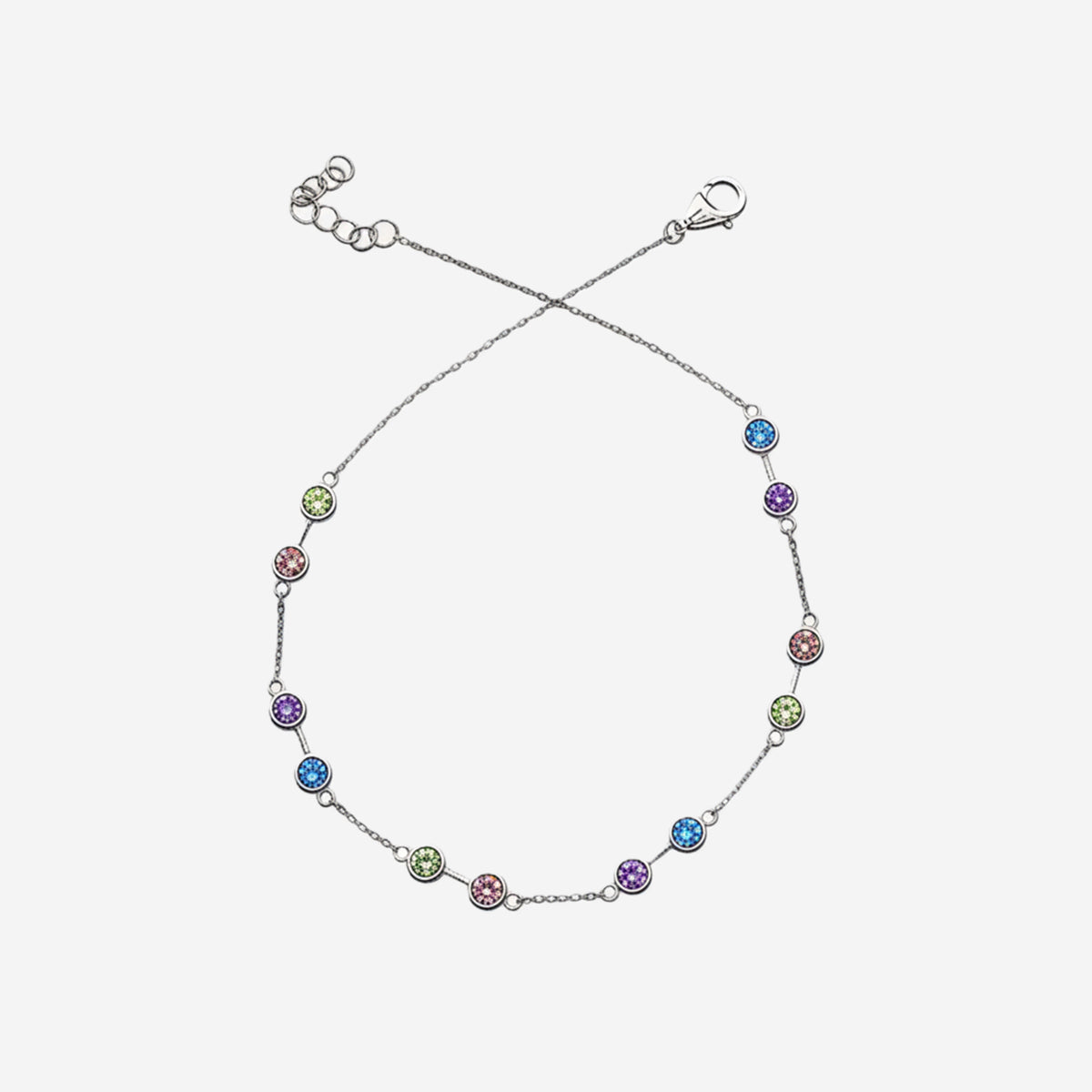 Prism Glow anklet – Sterling Silver with Subtle Brilliance