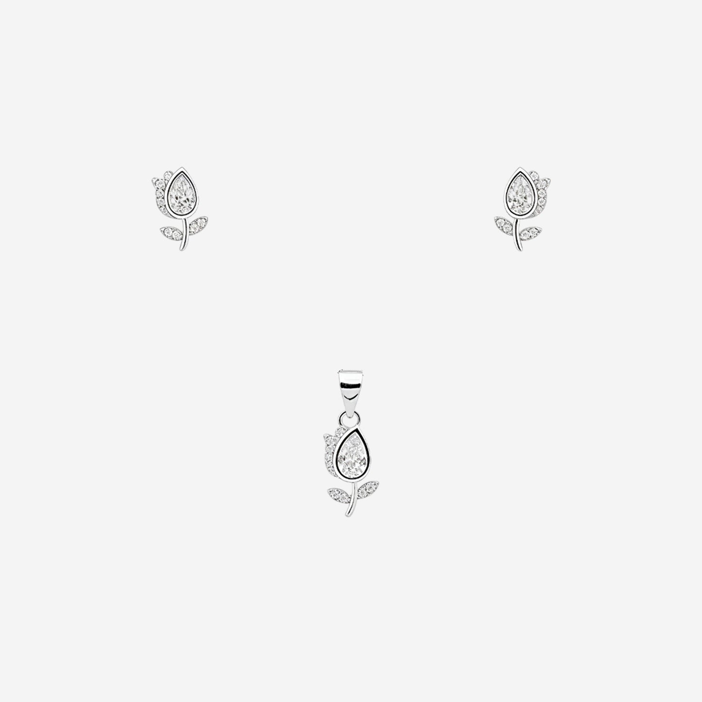 sterling silver petal dew set