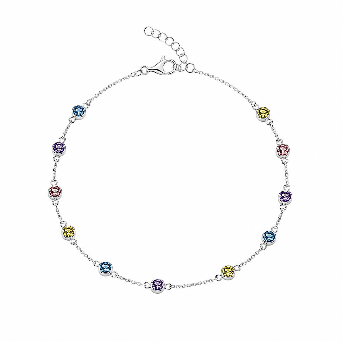 Silver Prism Glow Anklet