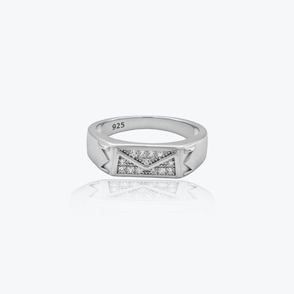 Sterling silver Vertex Crest Men’s Ring