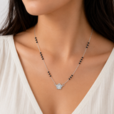 Floral Mangalsutra Pendant in silver