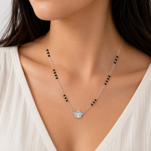 Floral Mangalsutra Pendant in silver