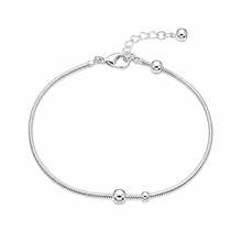 Silver Minimalist Bead Women`s Anklet