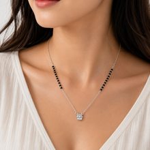Square-cut Mangalsutra Pendant in silver