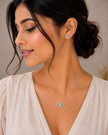 Eye shaped pendant Set in silver