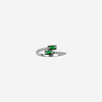 Silver Emerald Arc Women`s ring