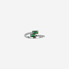Silver Emerald Arc Women`s ring