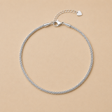 Classic silver charmed anklet in silver