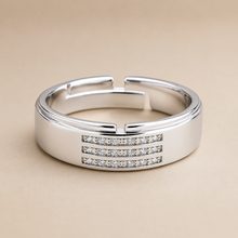 Silver Triple Row Men`s Ring