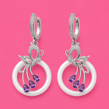 Petal Drift  silver women`s earring