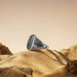Heritage Bloom Men`s Ring in silver