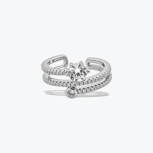 Starlight Shine Ring– Sterling Silver with Sparkle – Rubicstone