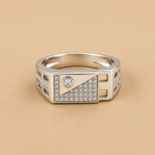 Silver Diamond cut Men`s Ring