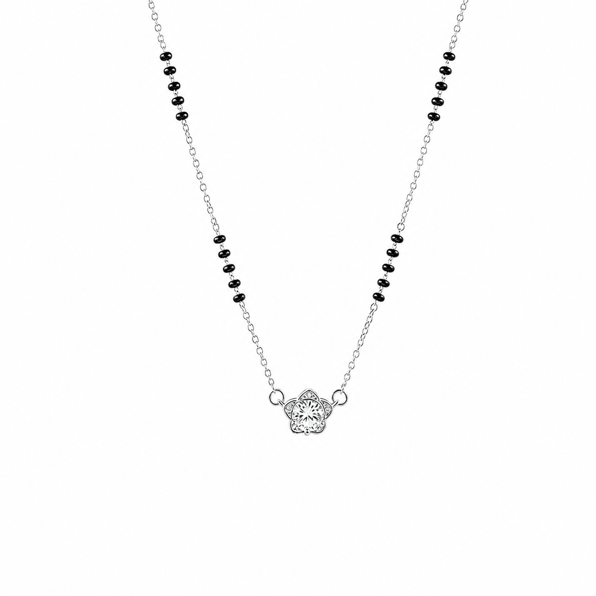 Floral Mangalsutra Pendant in silver
