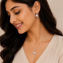 Eira Trio Pendant with earrings set in Silver