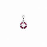 Pinklight Pendant with earrings in silver