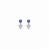 Evileye Curve Pendant with earrings in silver