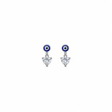 Evileye Curve Pendant with earrings in silver