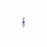 Evileye Curve Pendant with earrings in silver