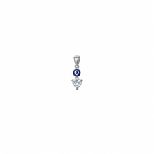 Evileye Curve Pendant with earrings in silver