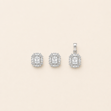 Eira Crest Pendant with earrings in silver